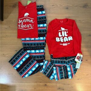Family Christmas PJ's - Mama Bear 2 Piece (S) & Lil Bear 2 Piece ( 4T ) Bundle
